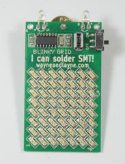 Assembled SMT Blinky Grid Kit with red LEDs